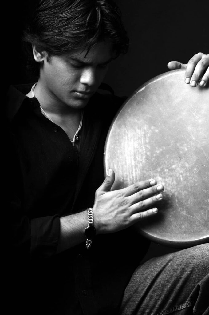 Nikhil Koparde plays the drum