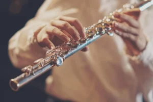 Man playing an english flute